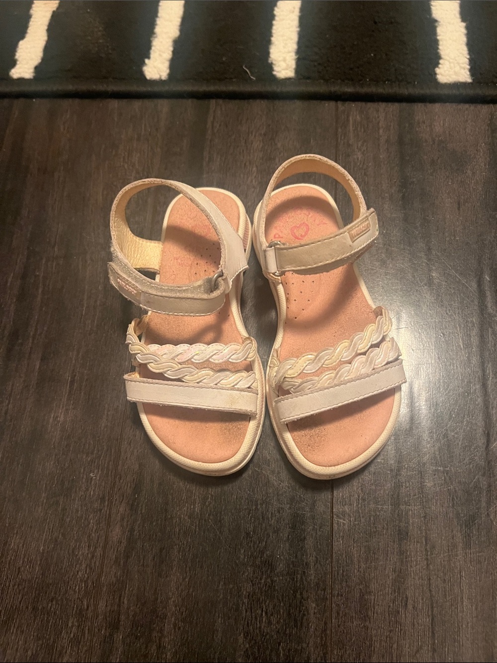 Pablosky Kids Cream Braided Strap Sandals